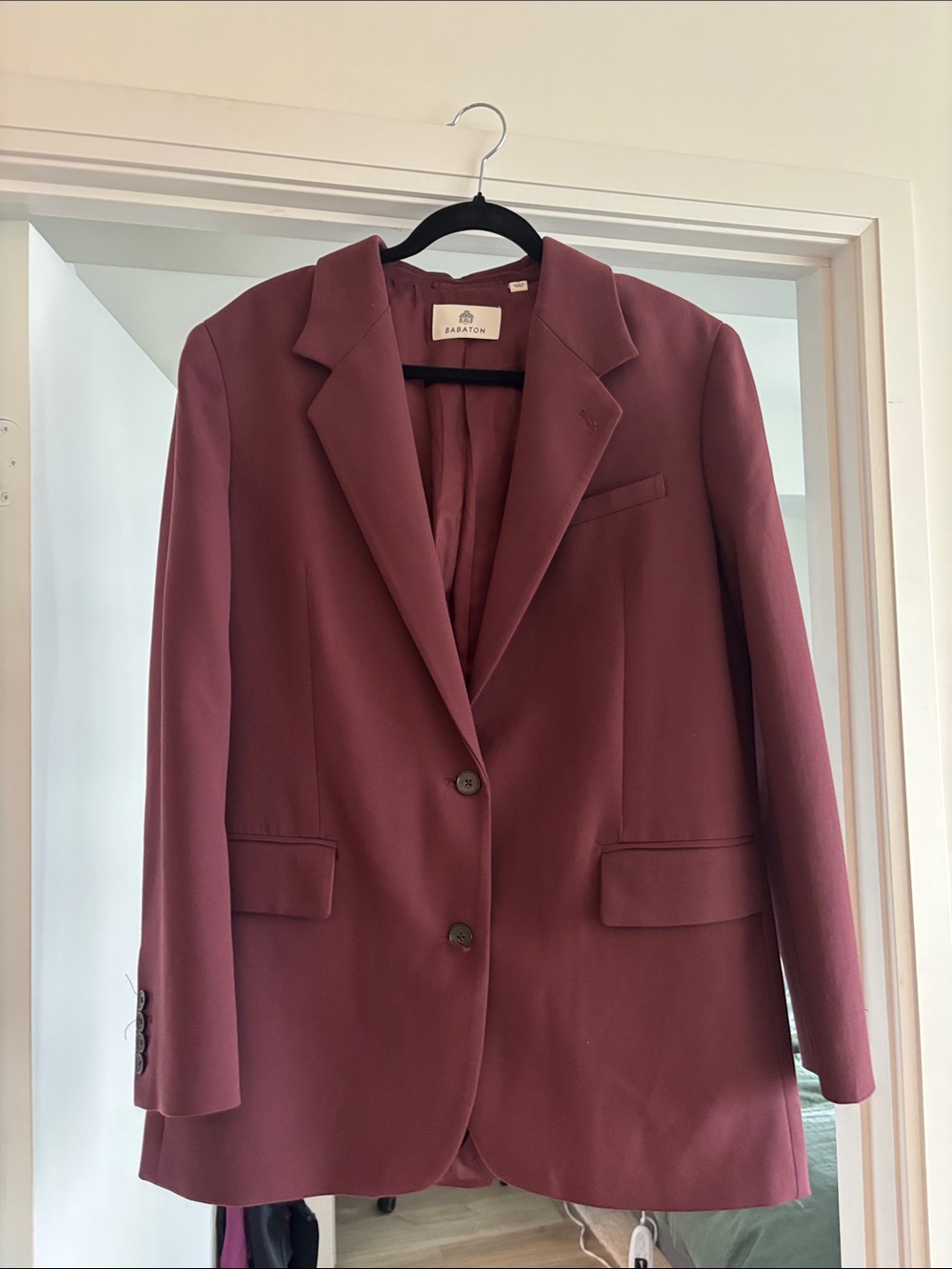 Babaton Mauve-Burgundy Single-Breasted Women's Blazer